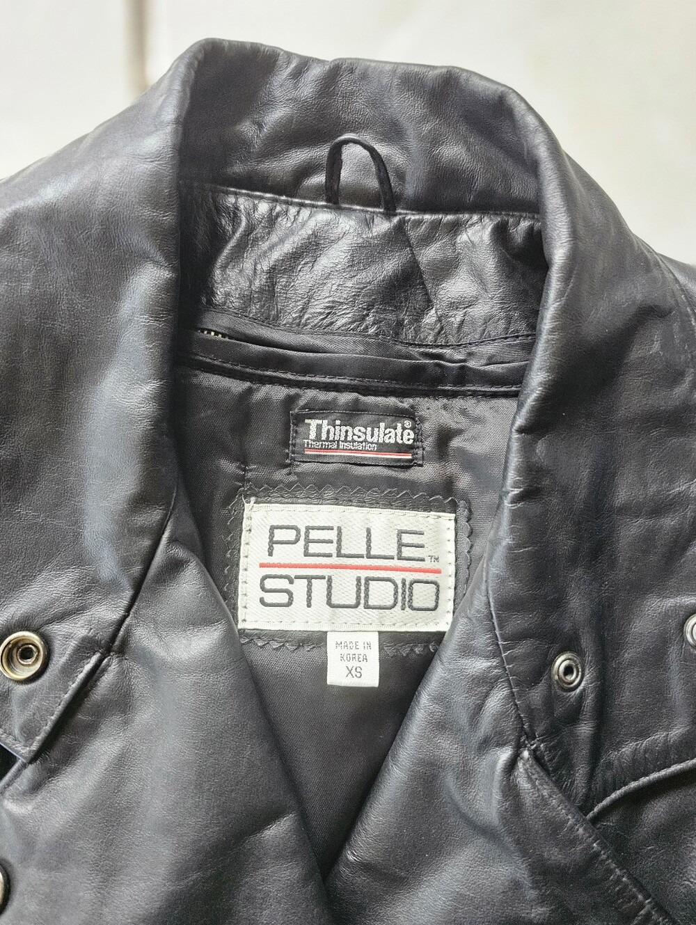 Pelle Studio Black Leather Collar Jacket